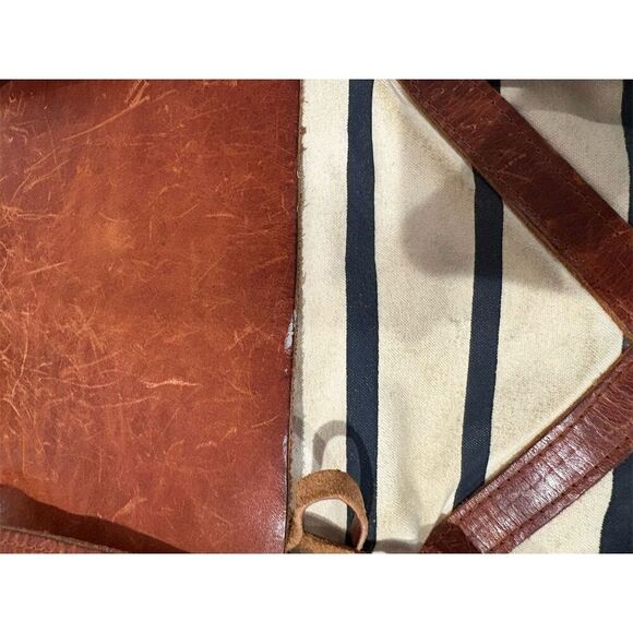 Arc of a Diver Women's Striped  Brown Cream Flap Closure Vintage Style - Picture 4 of 11